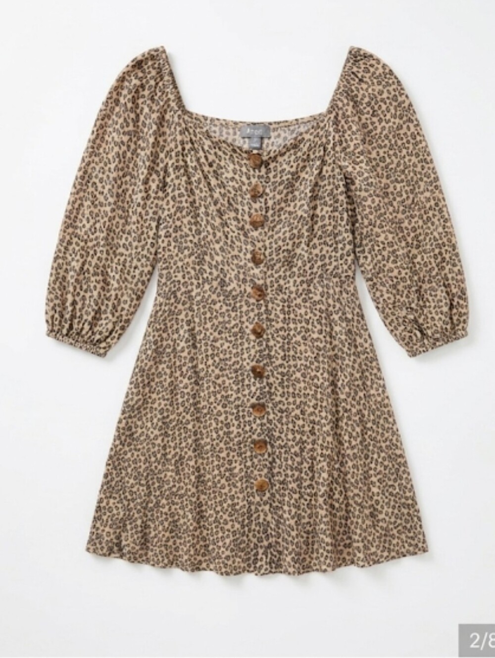 Angie button up leopard print puff mini dress size M